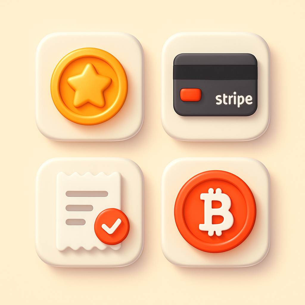 Comparison of Telegram payment methods including Stars, Stripe, and manual proof