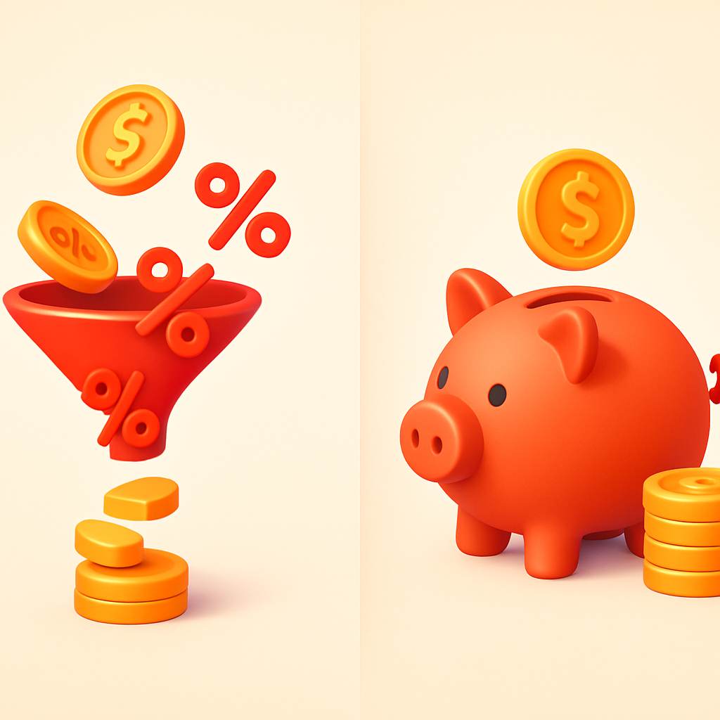 Fee savings comparison between percentage and flat-fee creator platforms