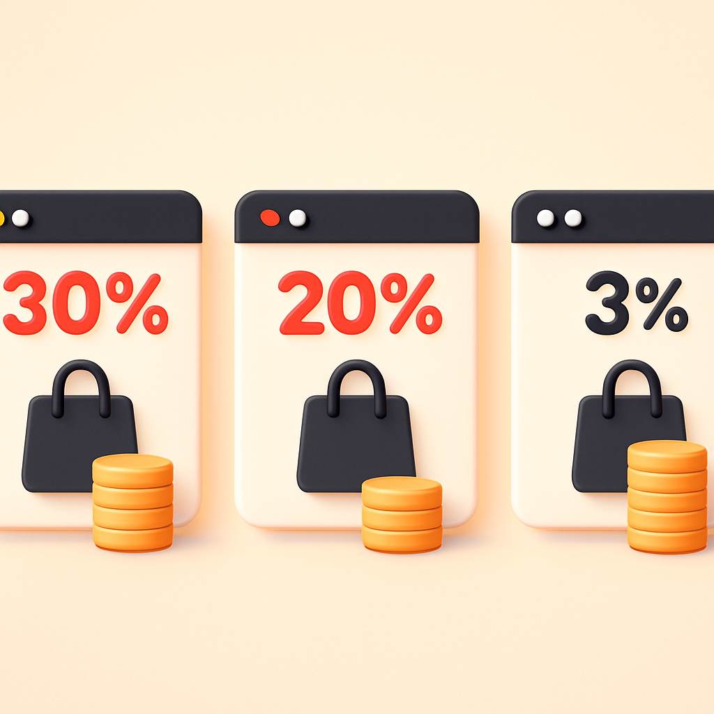 Creator subscription model platform comparison illustration showing fee differences