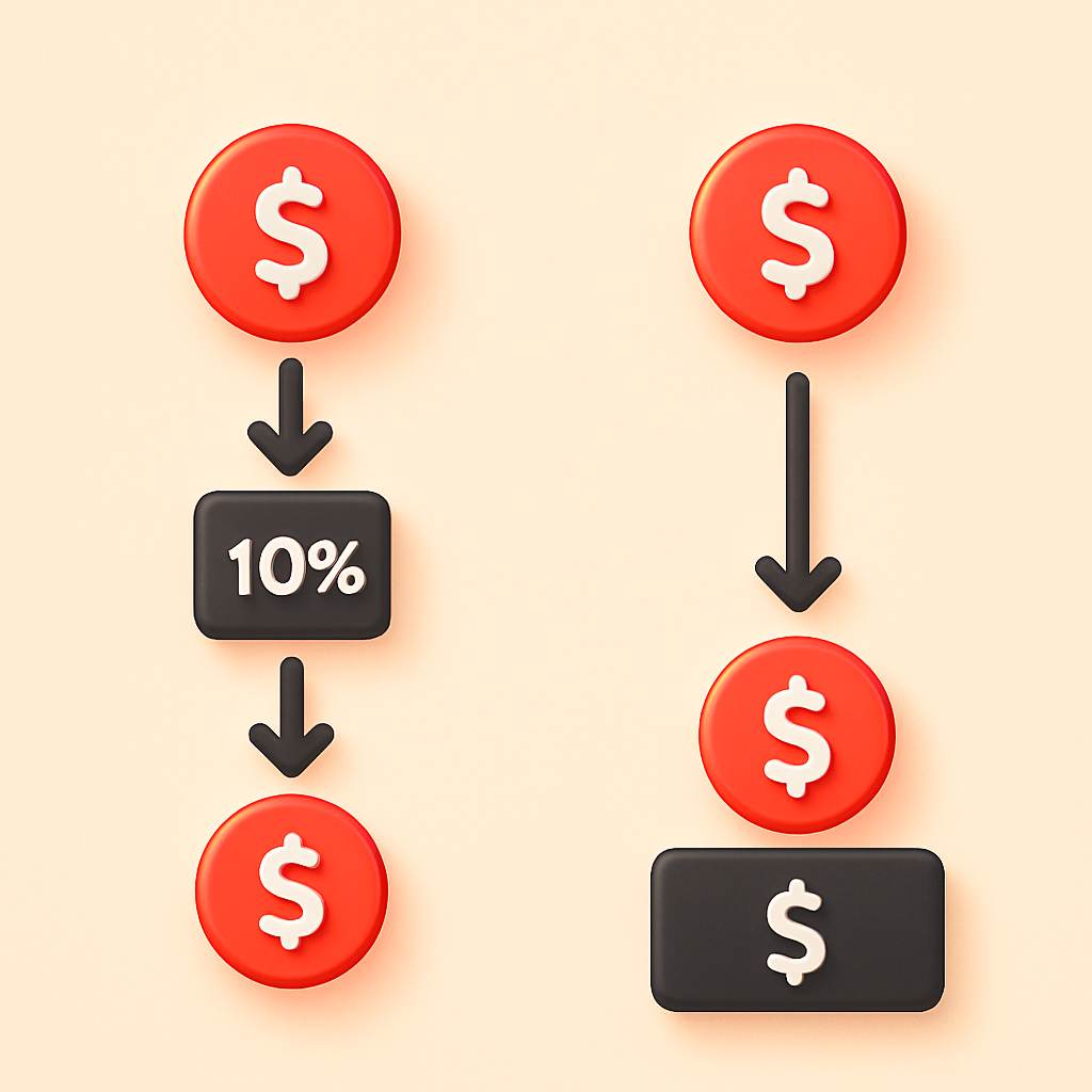 Side-by-side comparison of platform fee splits for discord monetization versus telegram