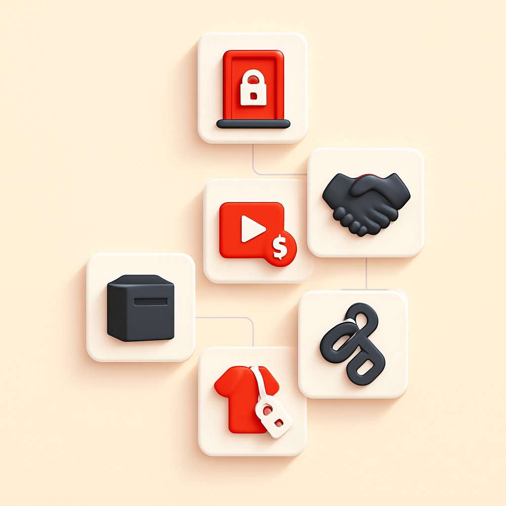 Content creator multiple revenue streams and income sources