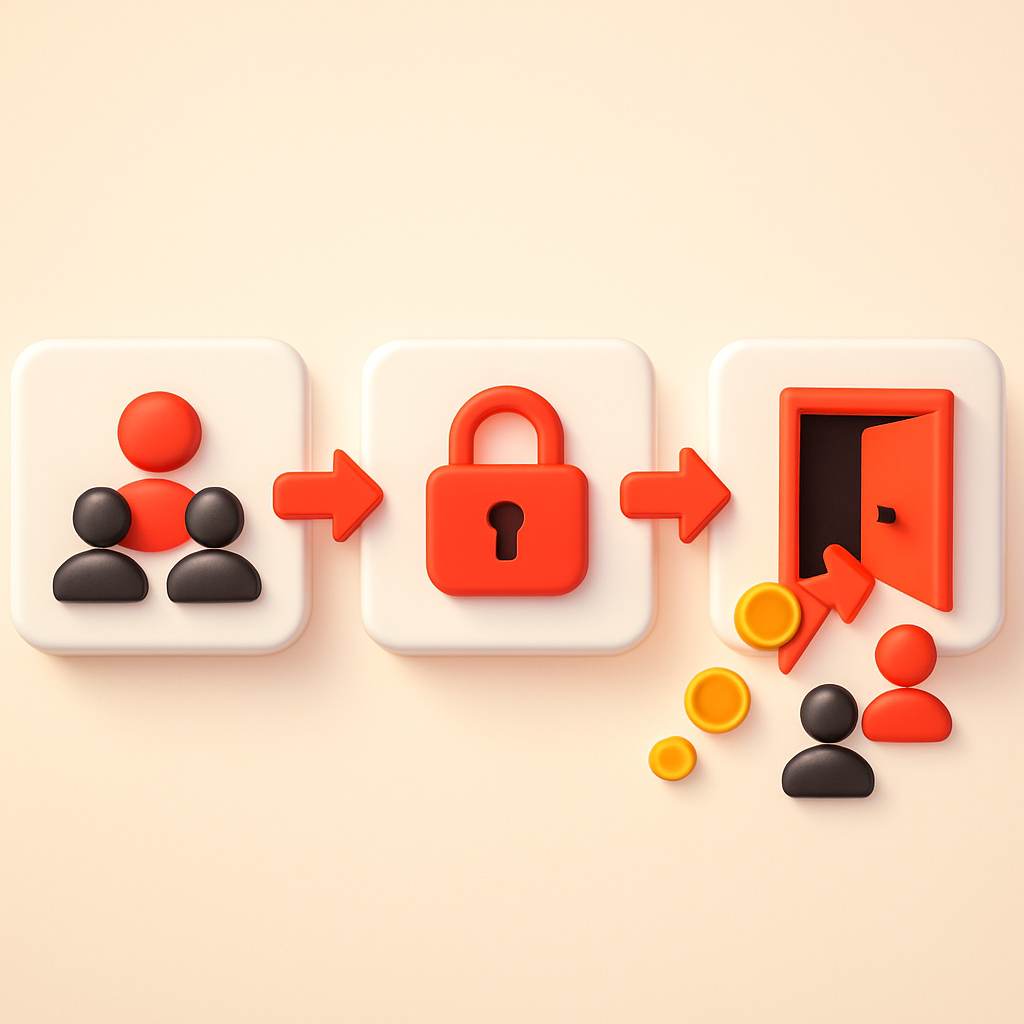 Paid group access flow from creation to member access