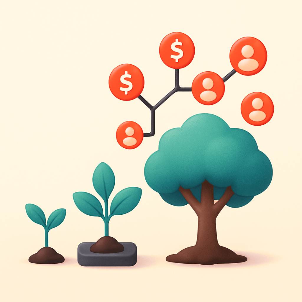 Paid community growth visualization showing member retention over time