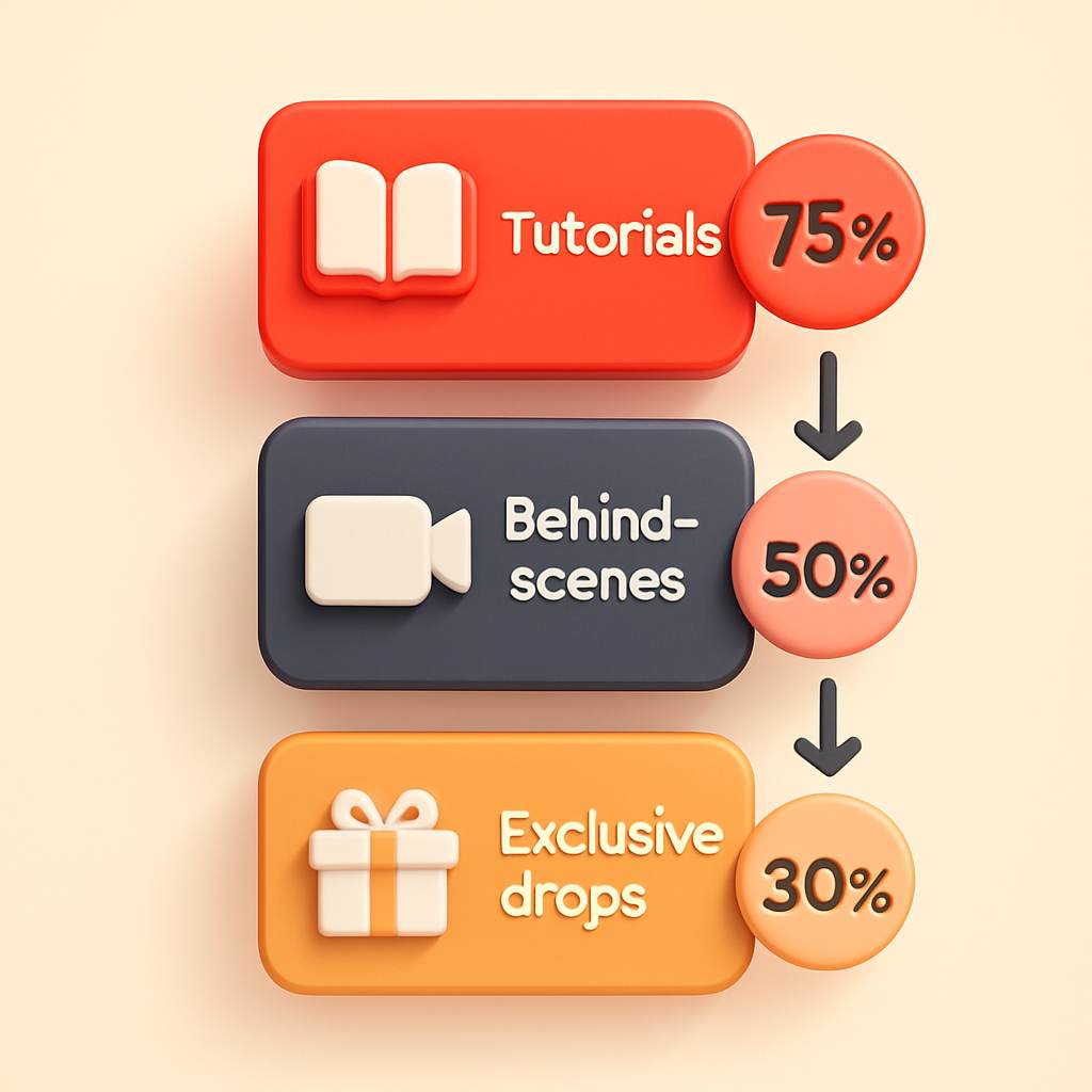 Content types retention funnel showing tutorial to community engagement