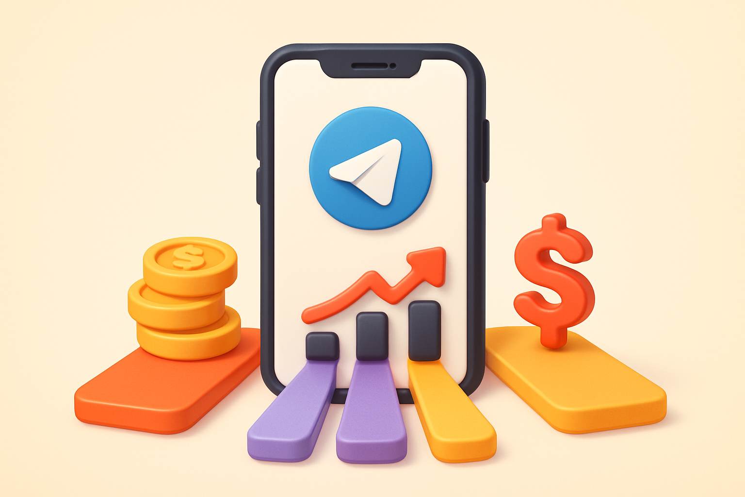 Five Telegram revenue methods compared side by side — ads, paid access, Stars, affiliate, paid DMs