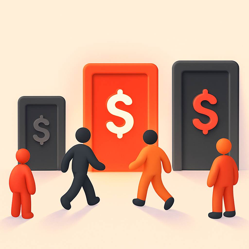 Pricing tiers comparison showing optimal middle price point for paid communities