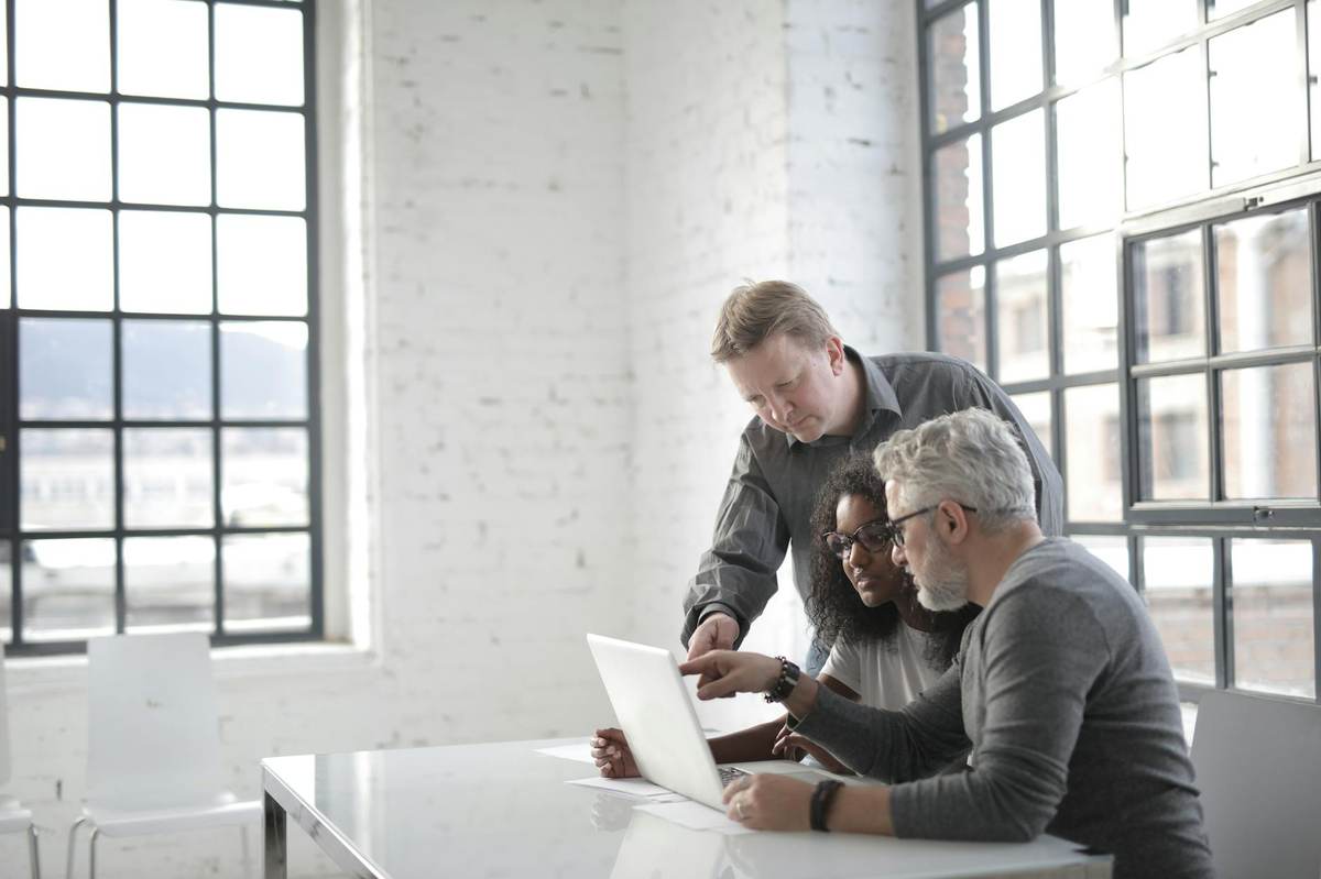 Team managing an online community together