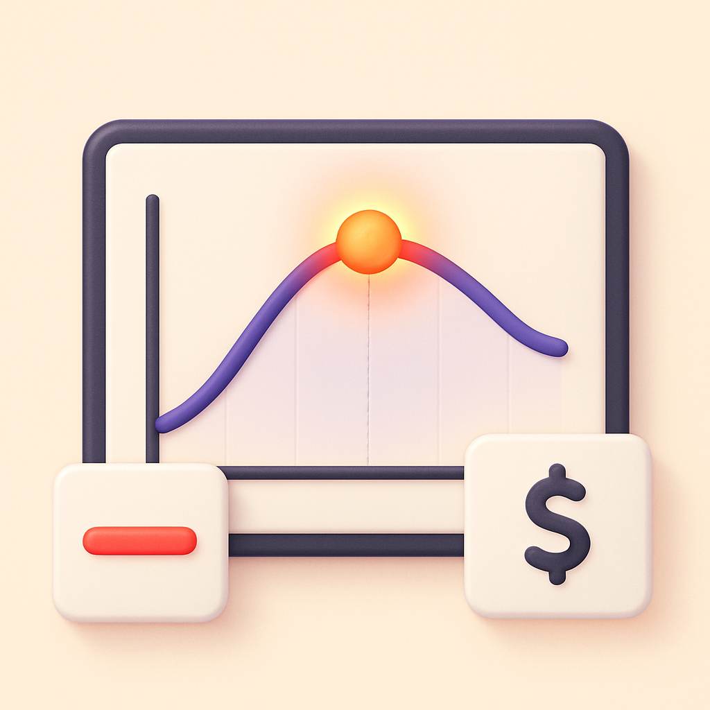 Optimal telegram channel pricing curve showing the revenue sweet spot