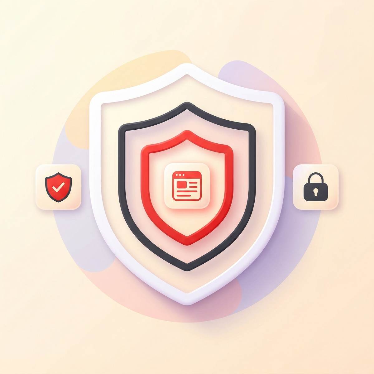 Illustration of layered content protection shields around a Telegram channel