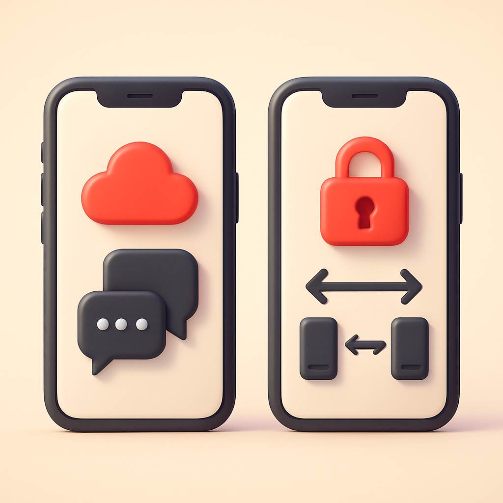 Secret chat vs normal chat comparison showing two phone screens