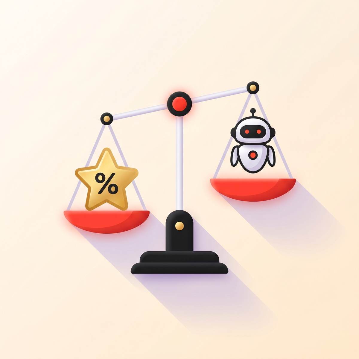 Two sides of a scale showing Telegram Stars fees versus a payment bot with lower fees