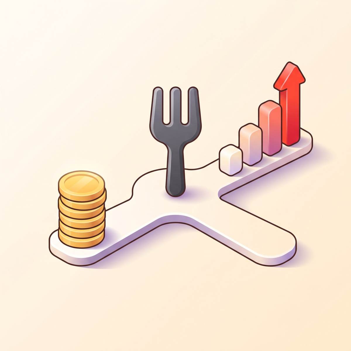 Split comparison: golden coins for cash-out versus upward bar chart for ad investment growth — Stars strategy decision