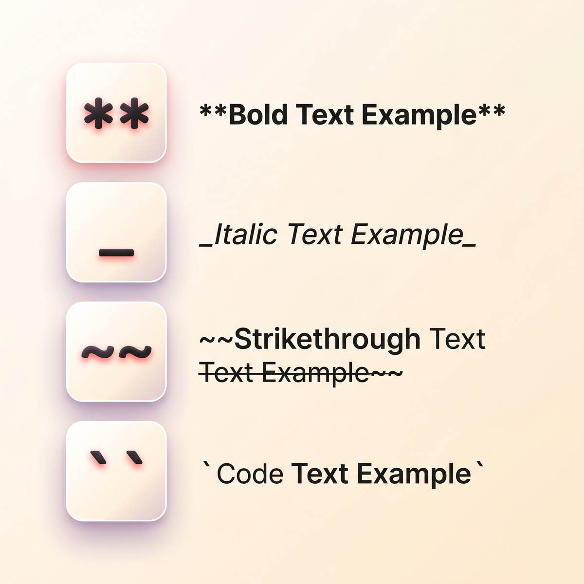 Telegram text formatting cheat sheet with markdown symbols