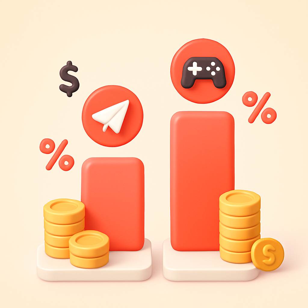 Telegram vs Discord fee comparison illustration showing different fee structures