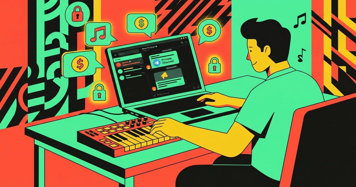Music creator monetizing Telegram channel with Paprika — beats, sample packs, exclusive drops