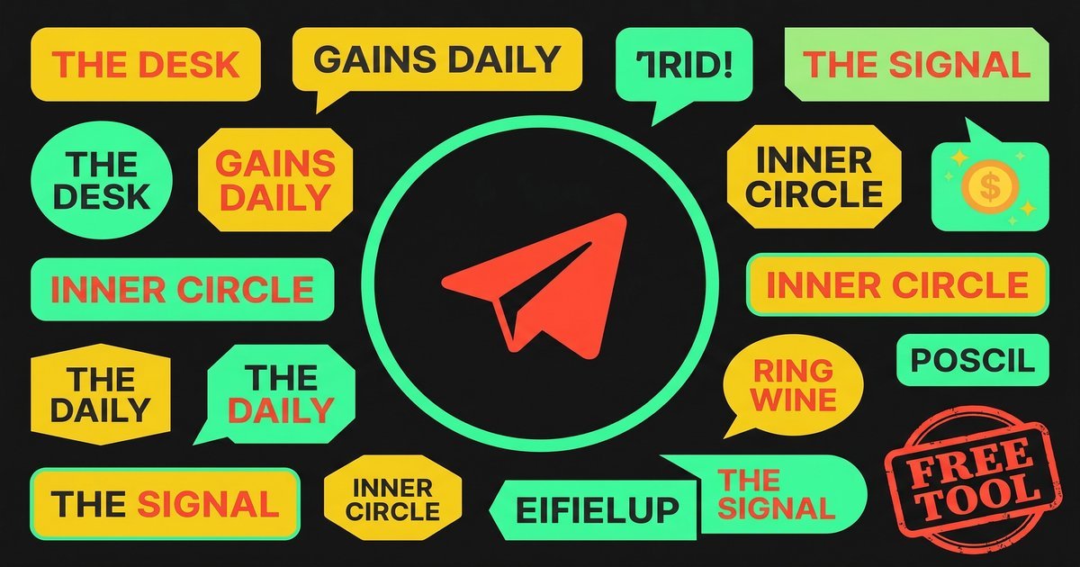 Telegram channel name ideas tool — browse 80+ names for paid channels by niche