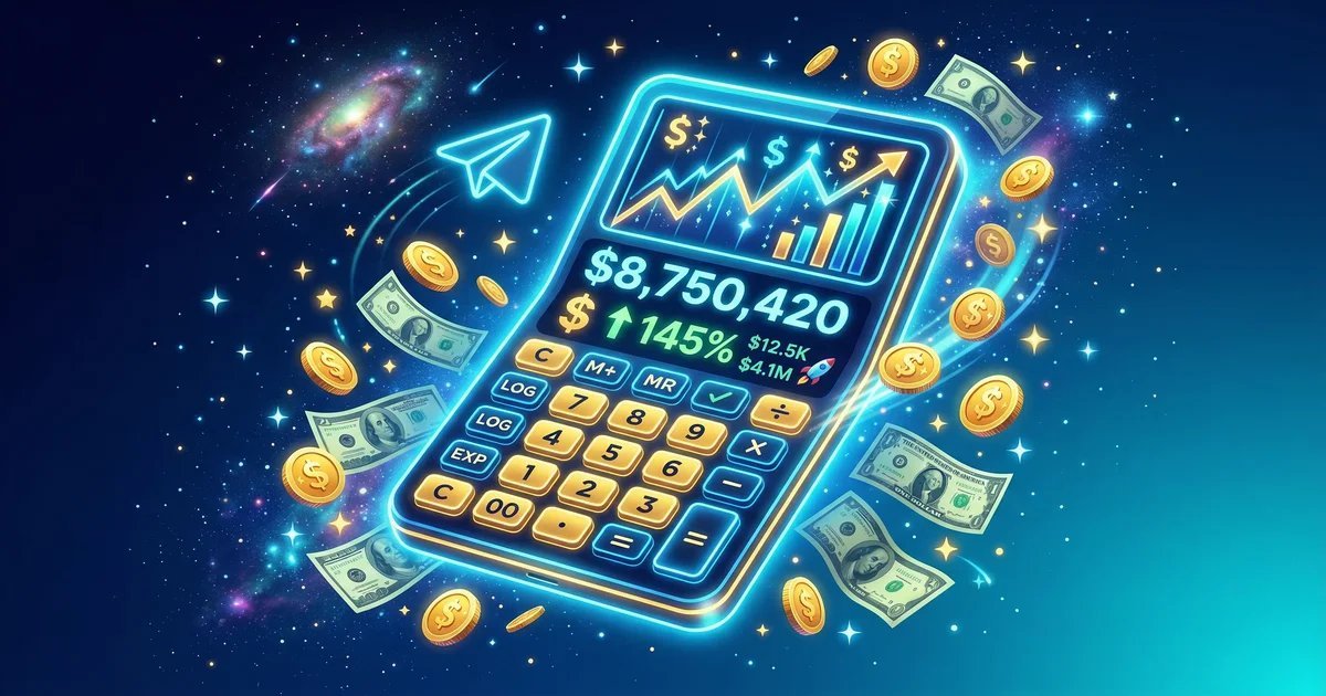 Telegram money calculator showing monthly earnings