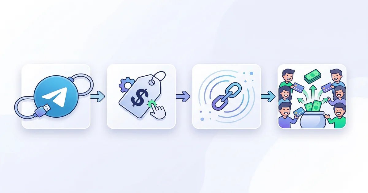 Automated paid channel workflow — create, price, share, collect