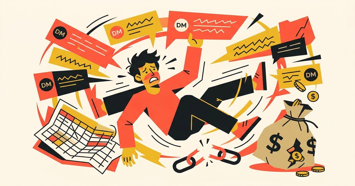 Creator overwhelmed with manual Telegram group management, DMs, and spreadsheets